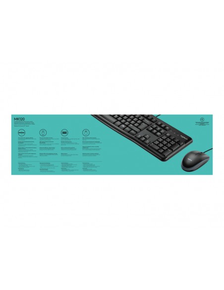 TECLADO + MOUSE LOGITECH DESKTOP MK120 USB BLACK PORTUGUES