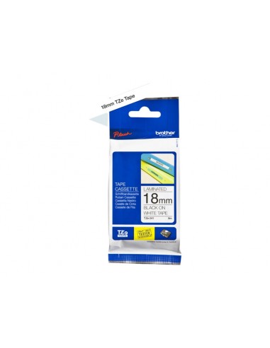 CINTA BROTHER TZE241 18MMX8M WHITE/BLACK