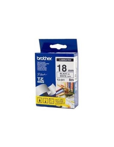 CINTA BROTHER TZE241 18MMX8M WHITE/BLACK