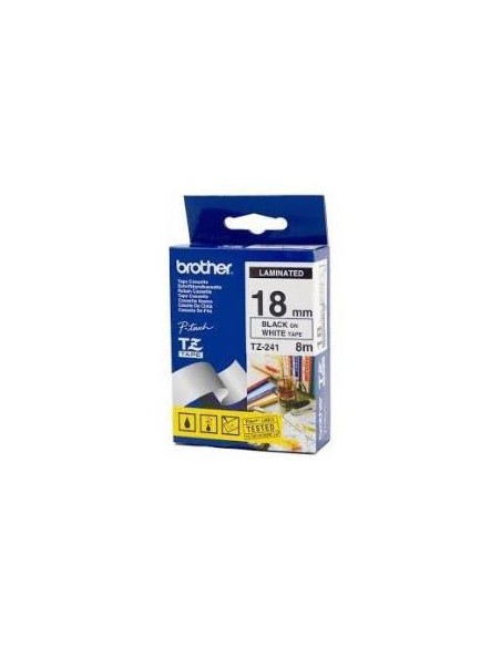 CINTA BROTHER TZE241 18MMX8M WHITE/BLACK