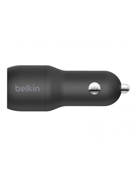 CARGADOR USB BELKIN 24W 4.8A 2XUSB BLACK PARA COCHE + CABLE USB-C