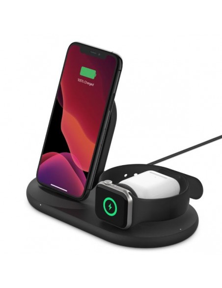 BASE DE CARGA BELKIN 3 EN 1 BOOST CHARGE QI BLACK