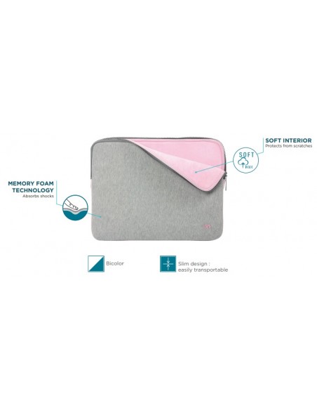 FUNDA PORTATIL MOBILIS SKIN GREY . PINK 12.5-14