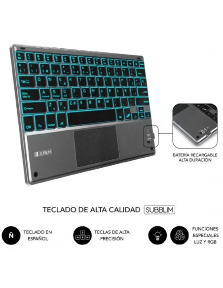 FUNDA TABLET + TECLADO SUBBLIM BLUETOOTH BLACK IPAD PRO 12.9 (3ª 4ª 5ª GEN)