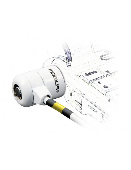CABLE MOBILIS BLOQUEO DE SEGURIDAD CON LLAVE WHITE 1.8M 