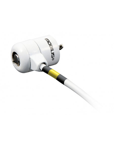 CABLE MOBILIS BLOQUEO DE SEGURIDAD CON LLAVE WHITE 1.8M 