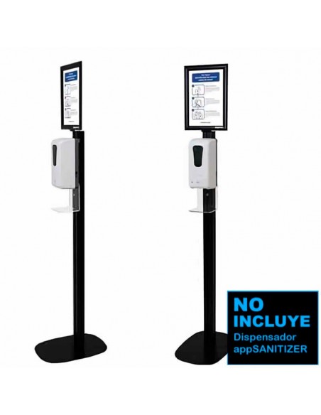 SOPORTE APPROX AJUSTABLE PARA DISPENSADOR SANITIZER BLACK