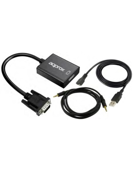 CONVERSOR APPROX VGA MACHO A HDMI HEMBRA 1080 CON AUDIO 
