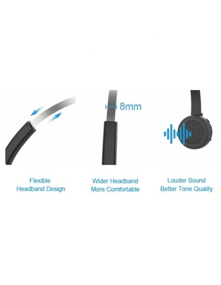 AURICULAR + MIC CONCEPTRONIC POLONA03 MONOAURAL BLUETOOTH BLACK + BASE