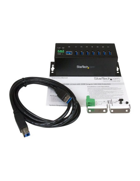 HUB STARTECH 7 PUERTOS USB 3.0 INDUSTRIAL BLACK