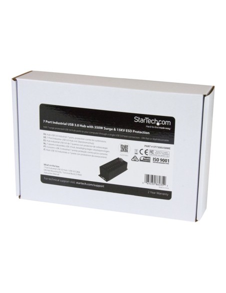 HUB STARTECH 7 PUERTOS USB 3.0 INDUSTRIAL BLACK