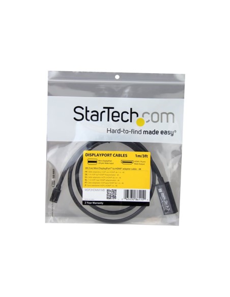 CABLE STARTECH MINI DISPLAYPORT MACHO / HDMI MACHO 1M ULTRA HD 4K BLACK