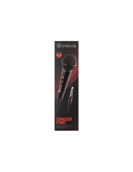 MICROFONO MANO NGS SINGER FIRE 6.3MM CABLEADO 3M BLACK