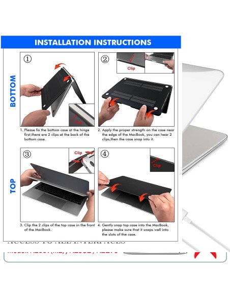 CARCASA PORTATIL TECOOL CRISTAL TRANSPARENTE PARA MACBOOK AIR 13 RETINA 2020 A1466 / A1369 