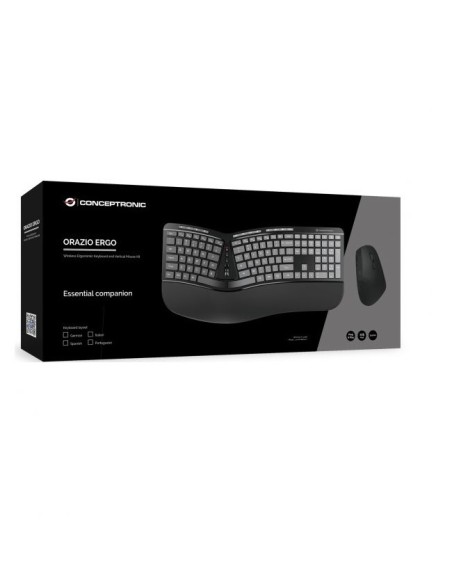 TECLADO + MOUSE CONCEPTRONIC WIRELESS ERGONOMIC ORAZIO20 BLACK