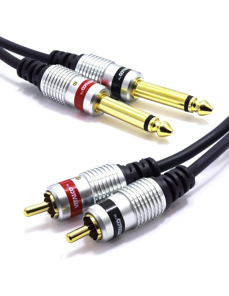 CABLE VITALCO 2X RCA MACHO / 2X JACK 6.3MM MACHO 1.5M