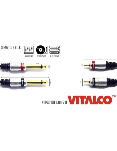 CABLE VITALCO 2X RCA MACHO / 2X JACK...