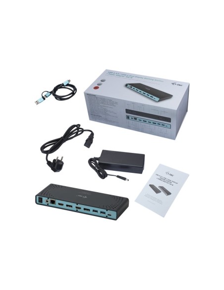 PUERTO REPLICADOR USC-C I-TEC 2XHDMI + RJ45 + 2XDP + 4XUSB 3.0 + 2XUSB-C + JACK BLACK / BLUE