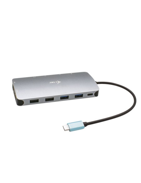 PUERTO REPLICADOR USB-C I-TEC HDMI + RJ45 + 2XDP + 2XUSB 2.0 + 2XUSB 3.0 + USB-C + JACK SD SILVER / BLUE