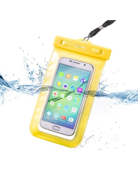 FUNDA MOVIL CELLY SPLASHUNI WATERPROOF HASTA 5.7 YELLOW