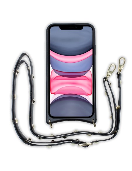 FUNDA MOVIL BACK COVER COOL POP-ROCK BLACK + CORDON IPHONE 11