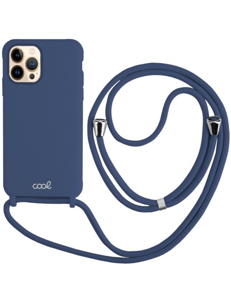 FUNDA MOVIL BACK COVER COOL SILICONA BLUE + CORDON BLUE IPHONE 13 PRO MAX