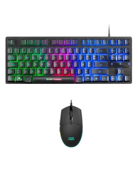 TECLADO + MOUSE MARS GAMING MCP100 H-MECHANICAL ILUMINADO RGB . RGB FLOW BLACK
