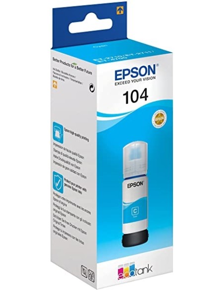 BOTE DE TINTA EPSON 104 CYAN 65ML ECOTANK