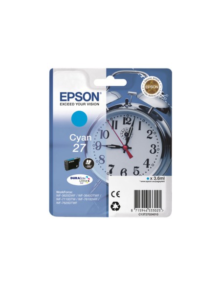 CARTUCHO EPSON 27 CYAN WF-3620DWF WF-3640DTWF WF-7110DTW WF-7610DWF WF-7620DTWF