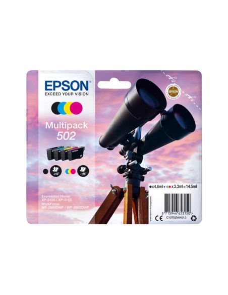 CARTUCHO EPSON 502 MULTIPACK EXPRESSION HOME XP-5100 / XP-5105 / WORKFORCE WF-2860 / WF-2865