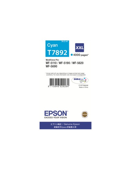 CARTUCHO EPSON 79XXL CYAN WF-4630DWF WF-4640DTWF WF-5110DW WF-5190DW WF-5620DWF
