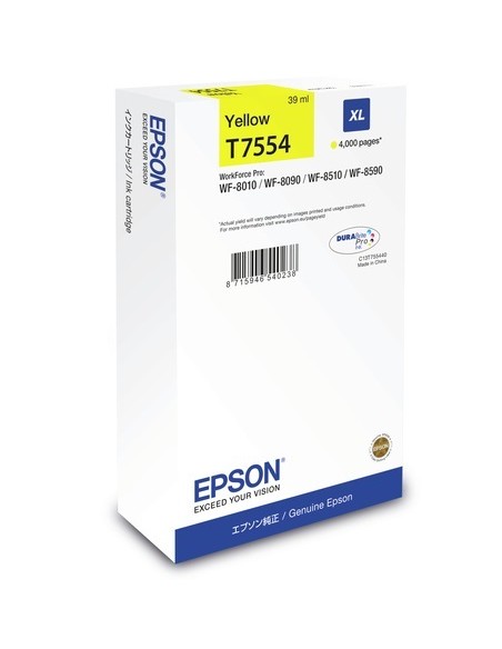CARTUCHO EPSON T7554XL YELLOW WF PRO WF-8010 WF-8090 WF-8510 WF-8590