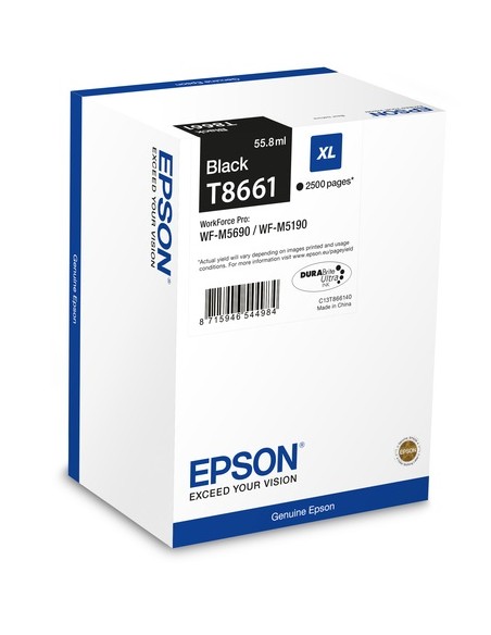 CARTUCHO EPSON T8661 BLACK WF PRO WF-M5190 WF-M5690 2500 PAG