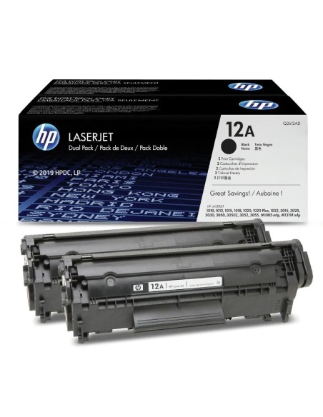 TONER HP 12A BLACK DUALPACK 1010 1012 1015 1018 1020 3015 3020 3030 M1005 M1319 2X 2000 PAG