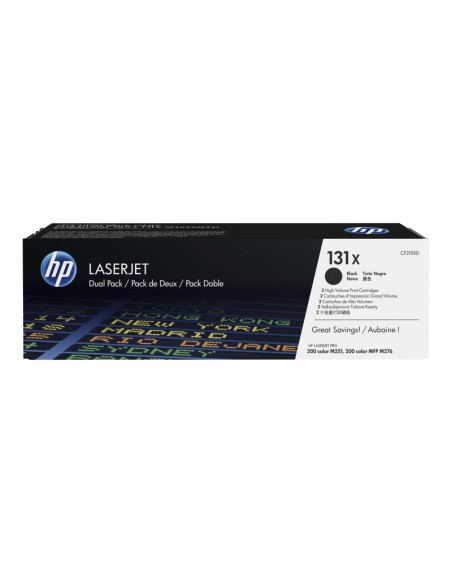 TONER HP 131X BLACK GRAN CAPACIDAD DUALPACK 200 COLOR M251 MFP M276 2X 2400 PAG