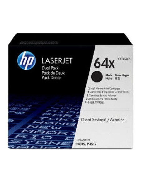 TONER HP 64X BLACK GRAN CAPACIDAD DUALPACK P4015 P4515 2X 24000 PAG