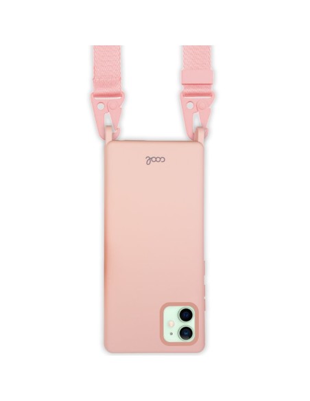 FUNDA MOVIL BACK COVER COOL SILICONA PINK + CINTA PINK IPHONE 12 / 12 PRO