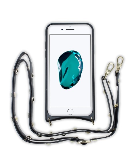 FUNDA MOVIL BACK COVER COOL POP-ROCK BLACK + CORDON IPHONE 7 / 8 / SE(2020)