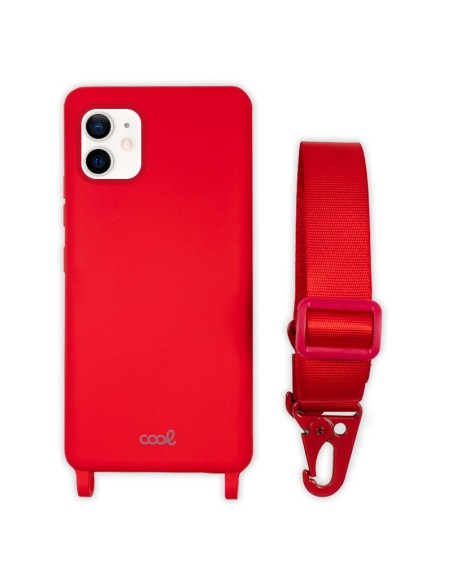 FUNDA MOVIL BACK COVER COOL SILICONA RED + CINTA RED IPHONE 12 MINI
