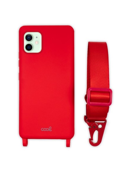 FUNDA MOVIL BACK COVER COOL SILICONA RED + CINTA RED IPHONE 12 / 12 PRO