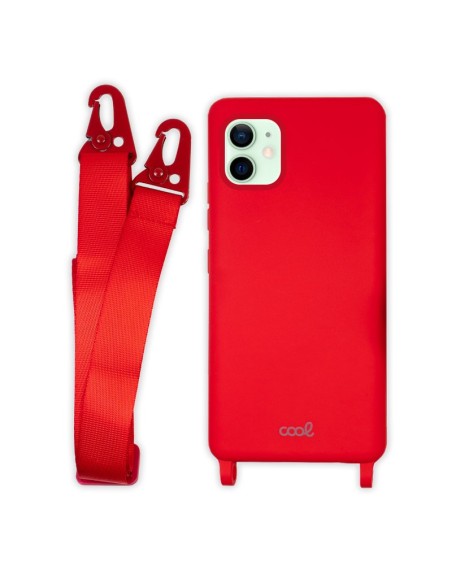 FUNDA MOVIL BACK COVER COOL SILICONA RED + CINTA RED IPHONE 12 / 12 PRO