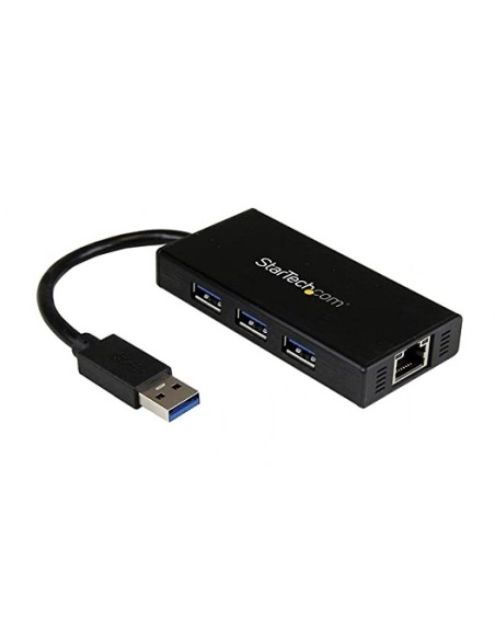 HUB STARTECH 3 PUERTOS USB 3.0 + RJ45 BLACK