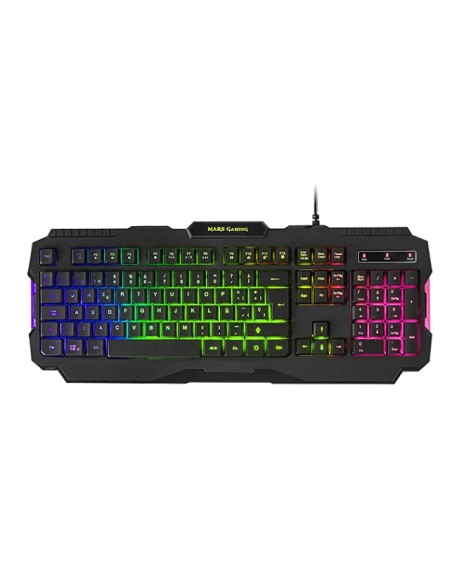 TECLADO + MOUSE MARS GAMING MCPRGB2ES RGB BLACK + AURICULARES + ALFOMBRILLA