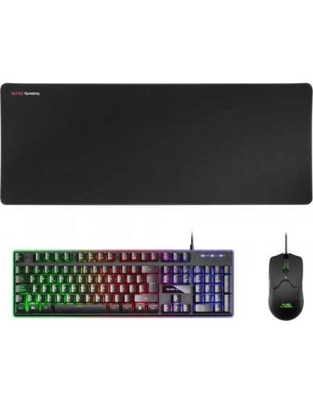 TECLADO + MOUSE + ALFOMBRILLA XXL MARS GAMING MACPX H-MECH ILUMINADO BLACK