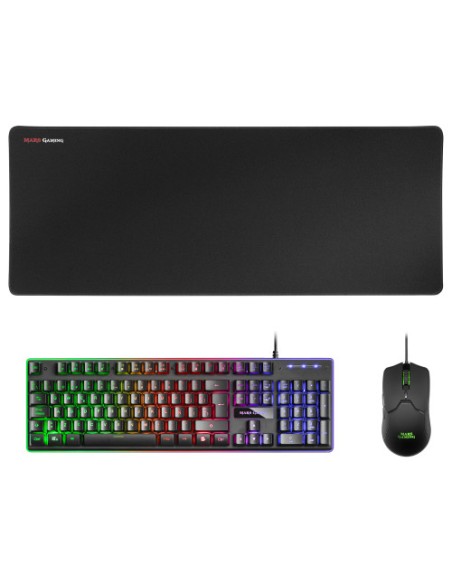 TECLADO + MOUSE + ALFOMBRILLA XXL MARS GAMING MACPX H-MECH ILUMINADO BLACK