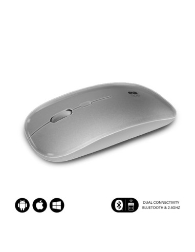MOUSE SUBBLIM WIRELESS BLUETOOTH DUAL FLAT SILVER