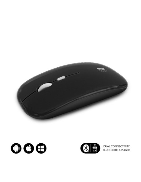 MOUSE SUBBLIM WIRELESS BLUETOOTH DUAL FLAT BLACK