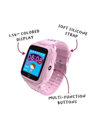 SMARTWATCH CELLY KIDS SIM GPS 1.54 PINK
