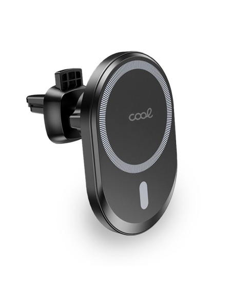 SOPORTE COCHE UNIVERSAL COOL MAGNETICO CARGADOR QI REJILLA BLACK