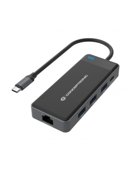 PUERTO REPLICADOR USB-C CONCEPTRONIC 2XHDMI + RJ45 + 3XUSB 3.0 + USB-C PD 100W